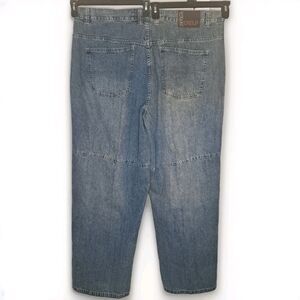 Delf Blue Jeans Size 44 x 34 (45) Mens Baggy Relaxed Snap Leg Denim Y2K Vintage